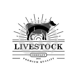 Black Cow Logo Vector Illustration