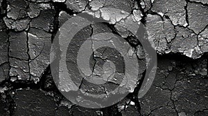 Black Cracked Surface Texture Forming Unique Pattern on an Aged and Weathered Background