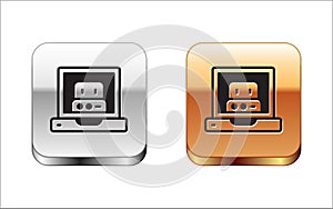 Black Creating robot icon isolated on white background. Artificial intelligence, machine learning, cloud computing