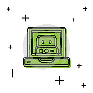 Black Creating robot icon isolated on white background. Artificial intelligence, machine learning, cloud computing