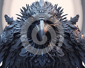 black crow 3d rendering. Ai genarated.