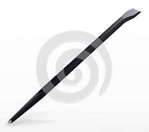 Black Crowbar. Jemmy. Wrecking Bar Isolated on White