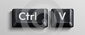 Black Ctrl and C keyboard keys representing the copy command.