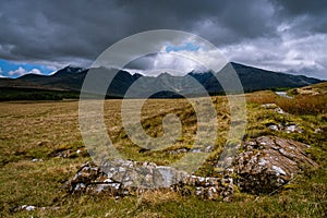 The Black Cuillins under a heavy sky. photo