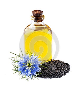 Black cumin seed and oil photo