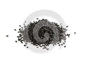 Black cumin seed on white