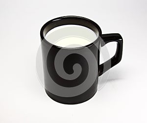 Black cup of milk