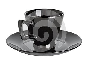 Black cup and saucer