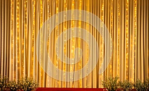Black Curtain drape wave with studio lighting