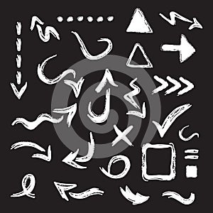 Black curvy direction arrows icons design element set on white background