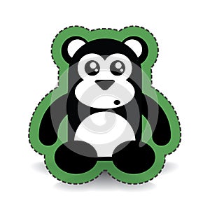 Black Cute Bear Sticker