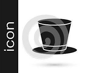 Black Cylinder hat icon isolated on white background. Vector