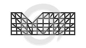 Black 3D Geometric Grid Framework Structure, vector design Generative AI