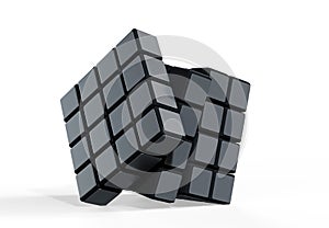 Black 3d render futuristic cube photo