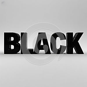 BLACK 3D text effect isolated on a background