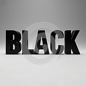 BLACK 3D text effect isolated on a background