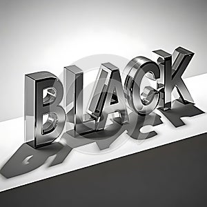 BLACK 3D text effect isolated on a background