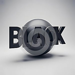 BLACK 3D text effect isolated on a background