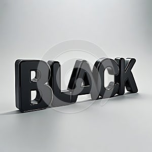 BLACK 3D text effect isolated on a background