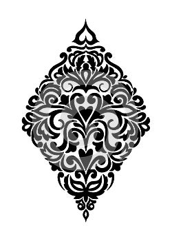 Black damask composition