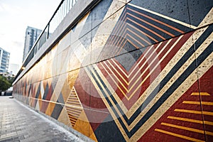 Abstract colorful gradient with geometric shapes photo