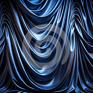 Black dark navy deep blue abstract luxury elegant premium background. Silk satin velvet fabric. Drapery fold curved line stripe photo