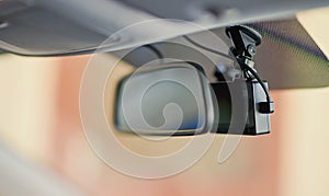 Black dashcam video recorder photo