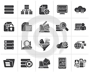 Black data and analytics icons