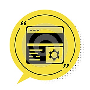 Black Debugging icon isolated on white background. Debugging tool. Magnifying glass on bug programming. Testing and