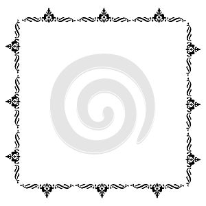 Black decorative frame on a white background.