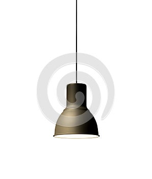 Black decorative lamp hanging from the ceiling.