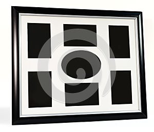 Black decorative photo frame. Multi frame set