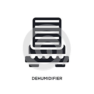 black dehumidifier isolated vector icon. simple element illustration from furniture and household concept vector icons.