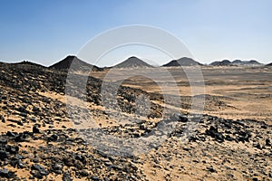 Black desert in the Sinai Peninsula, Egypt