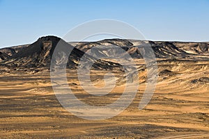 Black desert in the Sinai Peninsula, Egypt