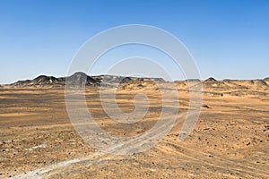 Black desert in the Sinai Peninsula, Egypt