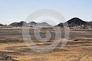 Black desert in the Sinai Peninsula, Egypt