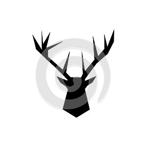 Black Design deer head icon isolated white background. Deer head sign logo