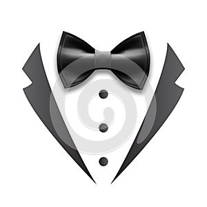 Black Details Of Man Wedding Suit Tuxedo Vector photo