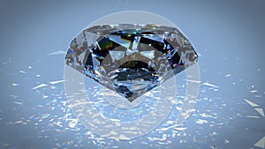 Black diamond dispersion 3d illustration. Carbonado polycrystalline of diamond, graphite, and amorphous carbon. Crystal