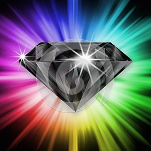 Black diamond over rainbow
