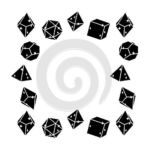 Black dice frame in square shape, hand drawn