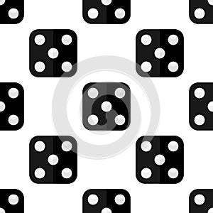 Black Dice Icon Seamless Pattern