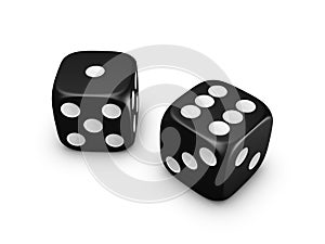 Black dice on white background