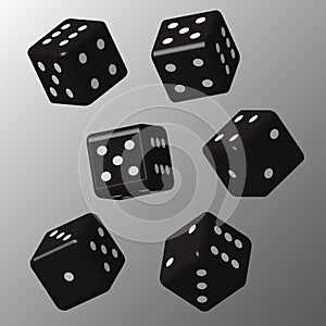 Black Dice with White Points