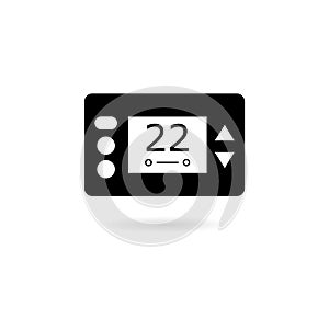 Black Digital thermostat icon or logo