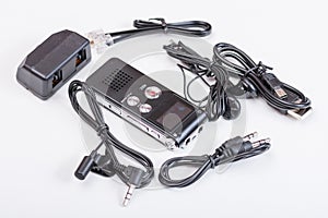 Black digital voice recorder equipment