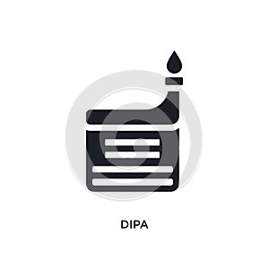 black dipa isolated vector icon. simple element illustration from religion concept vector icons. dipa editable logo symbol design photo