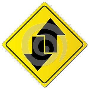 Black directional arrow sign