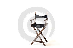 Black director chair use in video production or movie and cinema industry. It`s put on white background. isolated